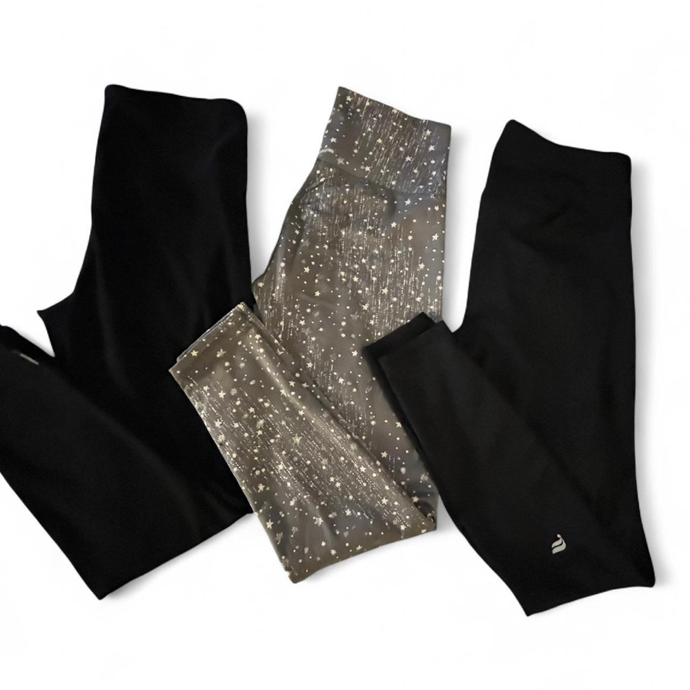 Mondetta Black And Gray Star Pattern Leggings Bun… - image 1